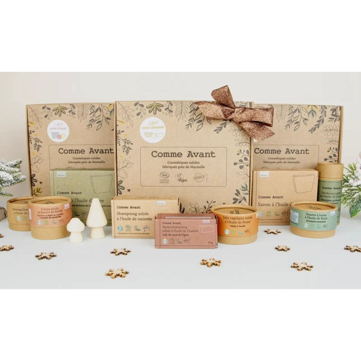 Комплект натурална твърда козметика за мъже Comme Avant, дезодорант и балсам за брада 75 мл, рециклируема