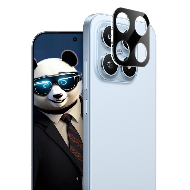 Kamerafólia Xiaomi 17-hez, Daden, üveg, teljes fedés, professzionális védelem, ultra ellenálló, prémium minőség, fekete