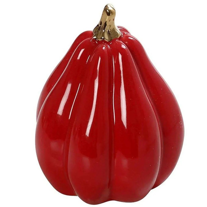 Dovleac decorativ Espiel ROD246K4 10x10x12,5cm rosu-auriu