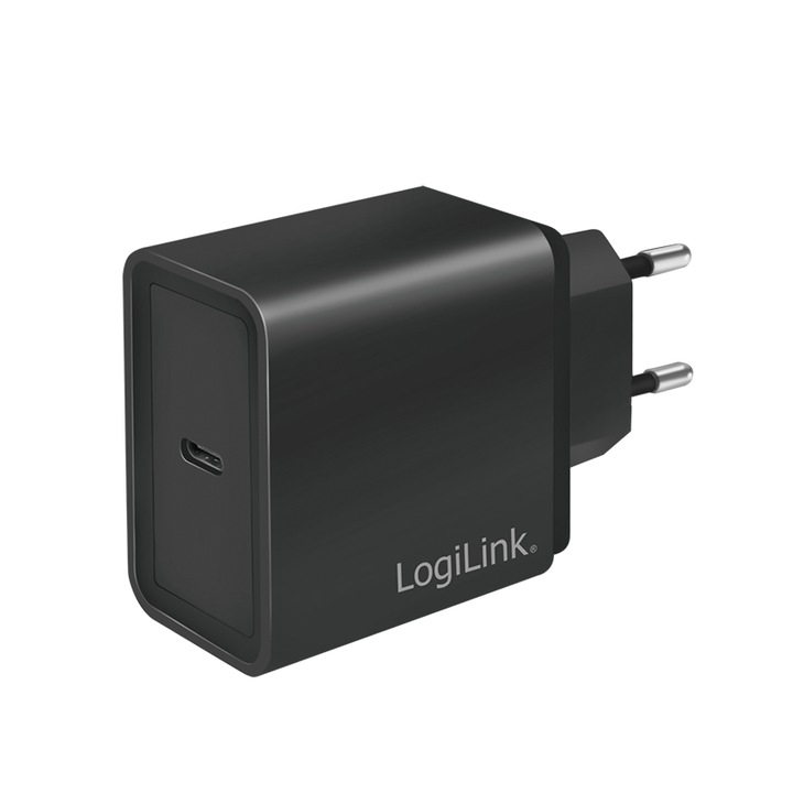 Incarcator USB-C LogiLink, 18W, rapid, negru, 2.8x5x9.1cm
