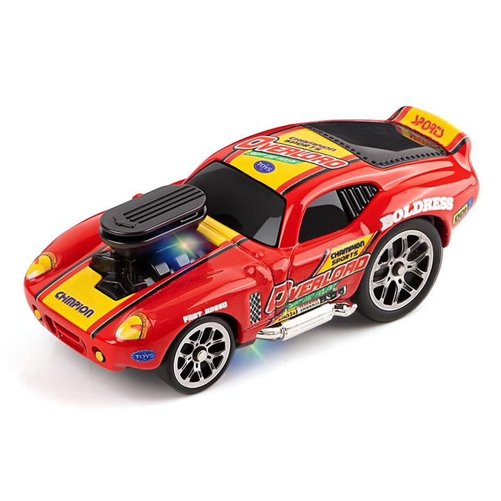 Masina sport cu telecomanda din aliaj cu viteza variabila, mini masina clasica pentru desktop, scara 1:64, control dual inteligent de 2,4 GHz (APP + telecomanda), rosie