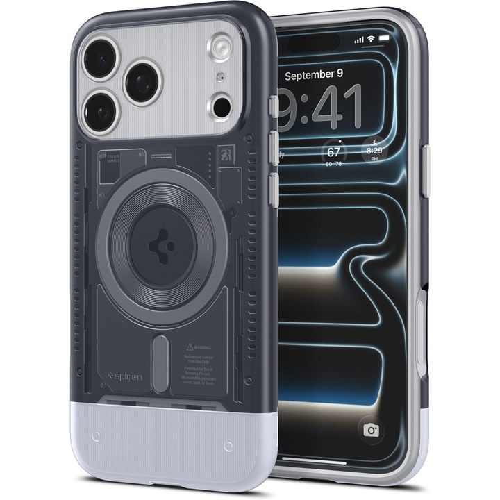 Husa, Spigen Classic C1 Mag pentru iPhone 17 Pro, Gri