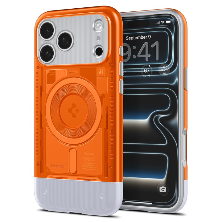 Калъф, Spigen Classic C1 Mag за iPhone 17 Pro, Оранжев