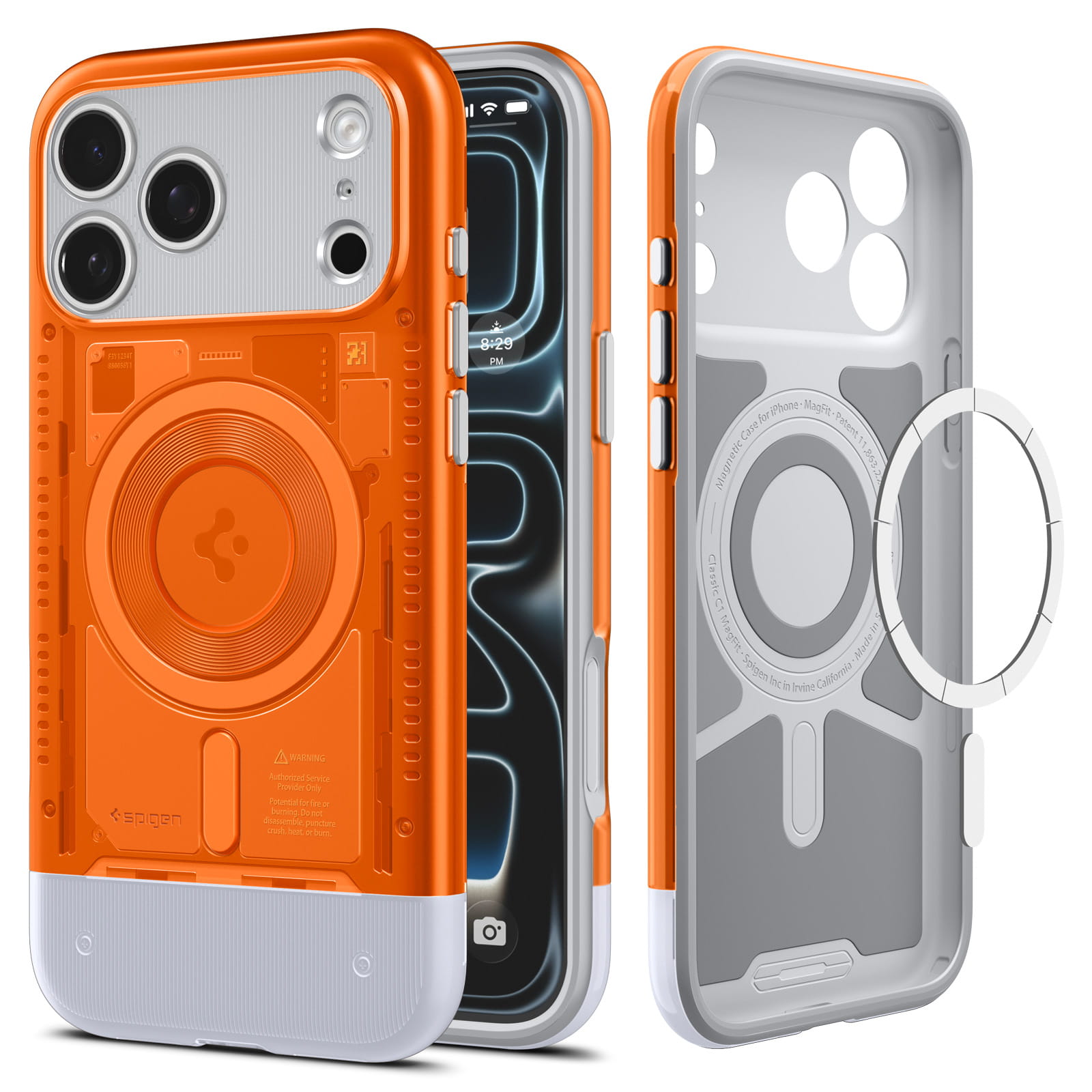 Husa, Spigen Classic C1 Mag pentru iPhone 17 Pro, Portocaliu