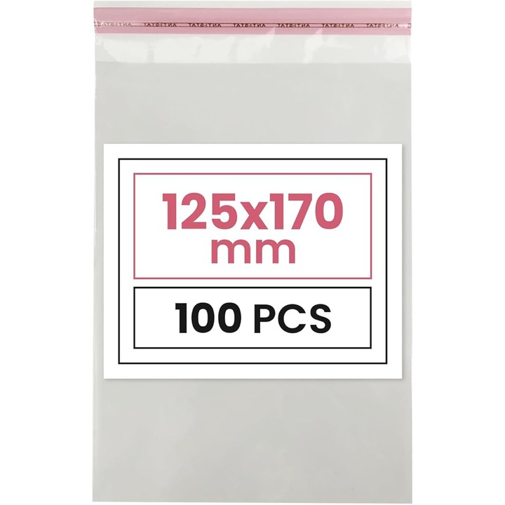 Punga folie transparenta, Netuno, Polipropilena Autocolanta, C6, 12.5 x 17 cm, Clapeta 3 cm, Grosime 25 microni, Ideala pentru Ambalare, 100 buc