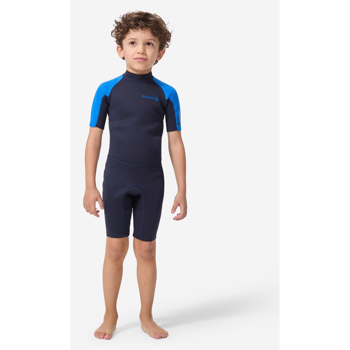 Combinezon surf 100 neopren 1, 5 mm albastru copii 12 ani, albastru otel