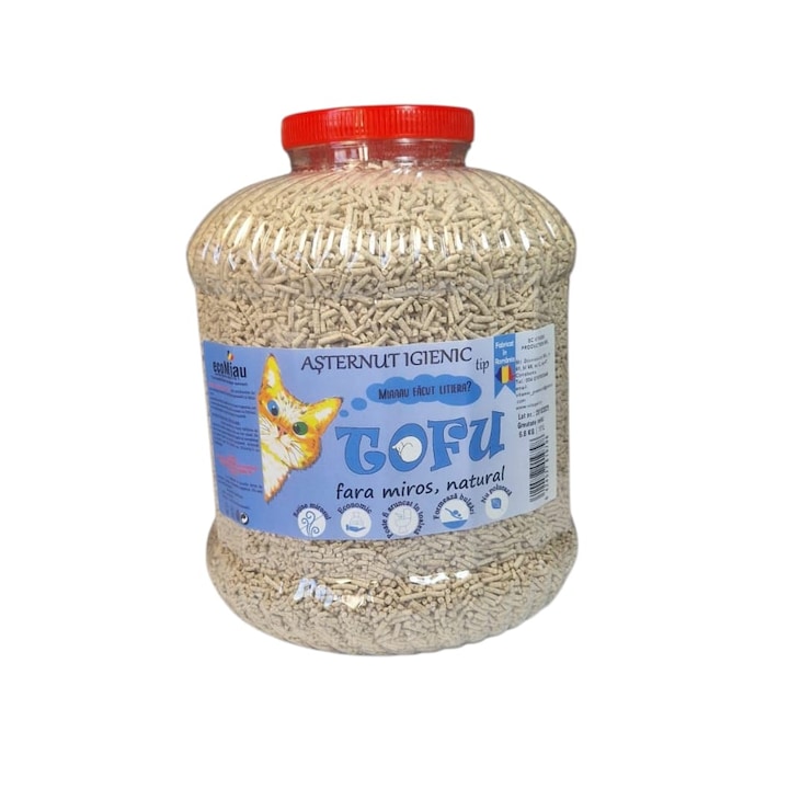Tofu ecoMiau – Asternut biodegradabil si ecologic pentru pisici, natural, fara miros, 17 Litri