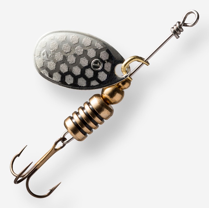 Weta forgó kanál ragadozóhal horgászathoz, 1-es méret, ezüst, méret nélküli, világosszürke