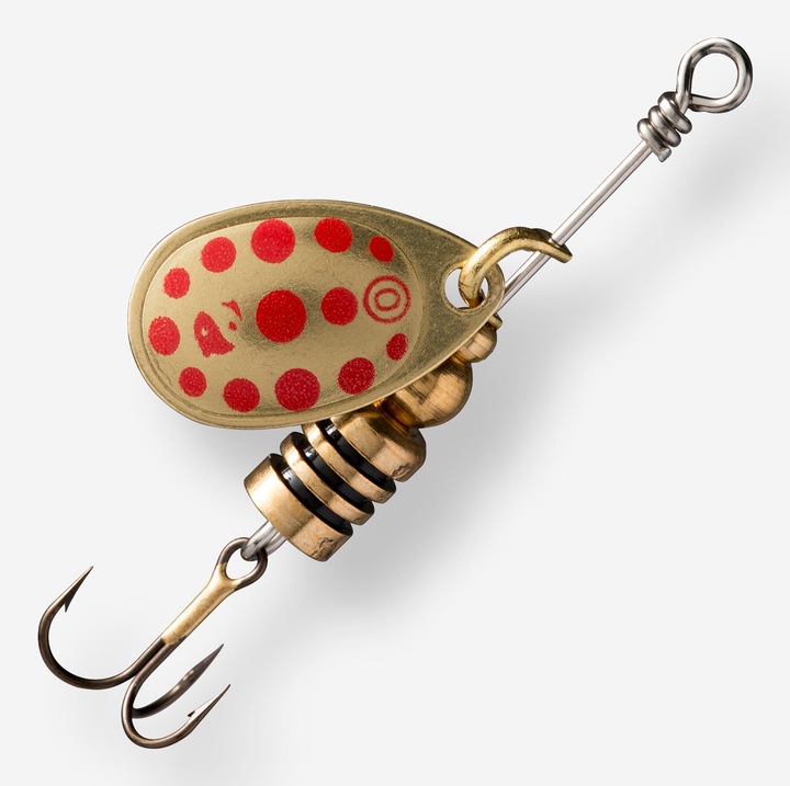 Weta forgó kanál ragadozó halászathoz + #0 arany/piros pontok méret nélkül, arany