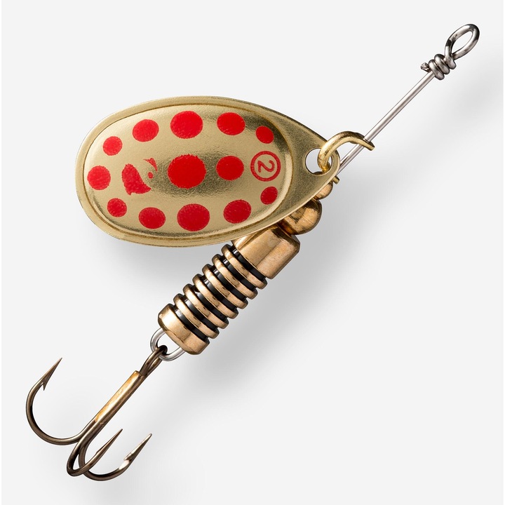 Weta forgó kanál #2 arany/piros pontok méret nélkül, arany