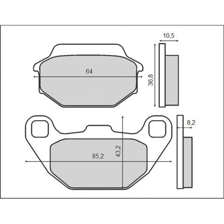 Спирачни накладки за велосипед BRENTA KLOCKI HAMULCOWE KH305, органични, за KYMCO/SYM