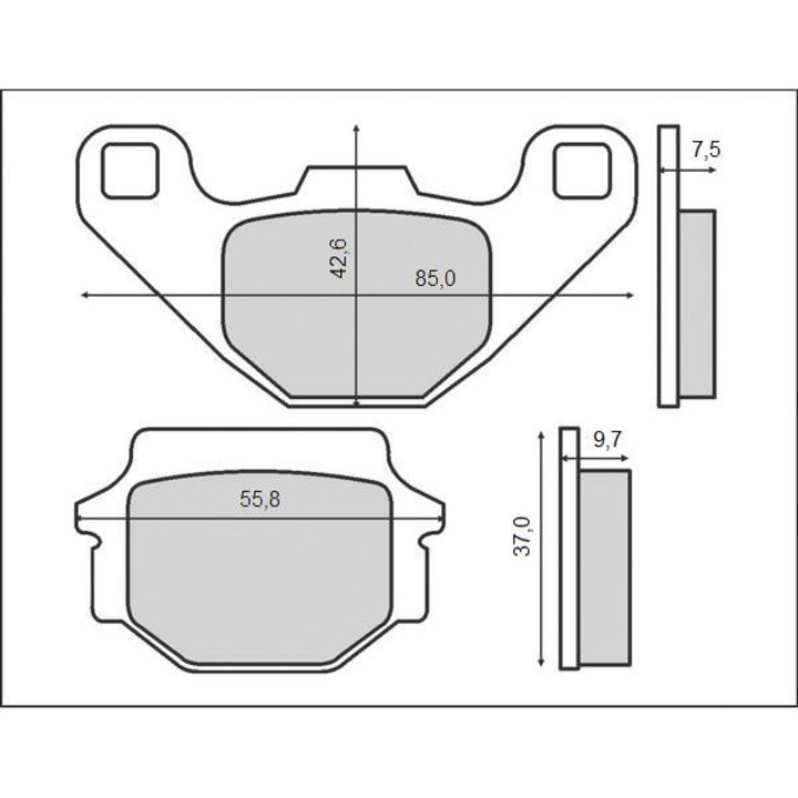 Накладки за спирачки на велосипед, BRENTA, KH067, органични