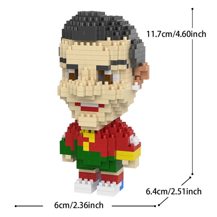 Set cuburi de construcție ZUOXIA, 200 piese, microgranulate, fotbal, 14+ ani