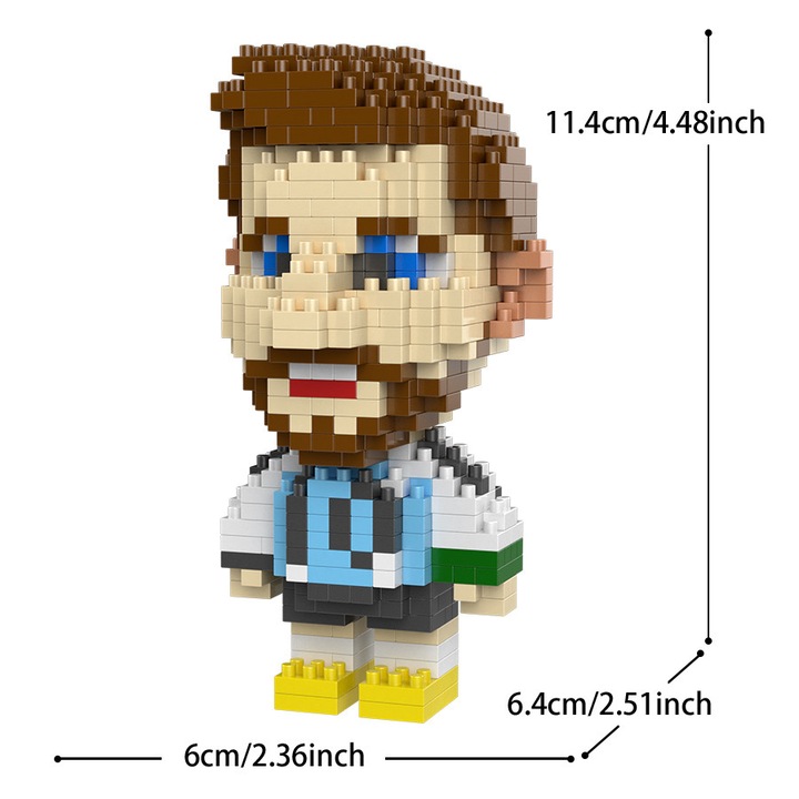 Cuburi de construcție, ZUOXIA, 200 piese, pentru 14+ ani, cu stele de fotbal