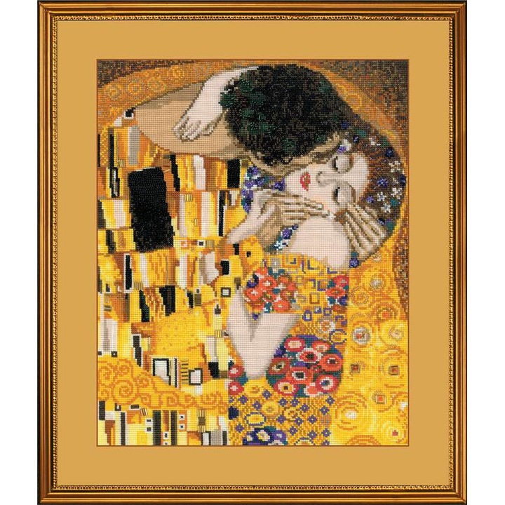 Комплект за бродерия с кръстат бод Riolis 1170 - Целувка 30x35 см
