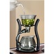Ceainic semi-automat din sticla borosilicata, Sellera®, termorezistent, lucrat manual, design rafinat si ingenios, dotat cu mecanism de scurgere actionat magnetic, negru