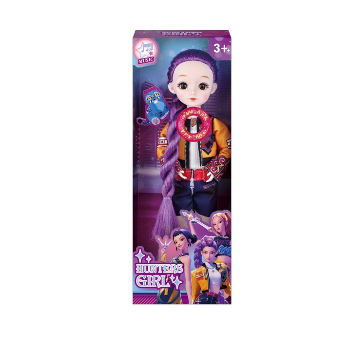 Jucarie de plus K-POP Witch Hunter Girls, 3D, cu muzica, 30x30cm, Rumi