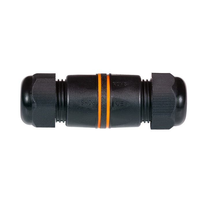 LogiLink RJ45 Cat.6 csatlakozó, 2x tömítés, IP67 vízálló, UV-álló, 8,85x3x3cm, fekete