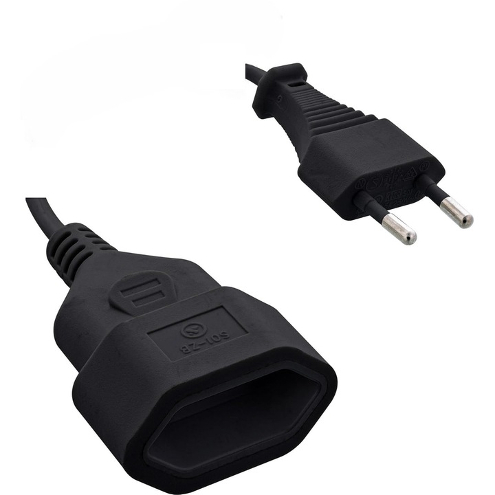 Удължител за кабел Euro CEE 7/16, 3м, 575W, черен