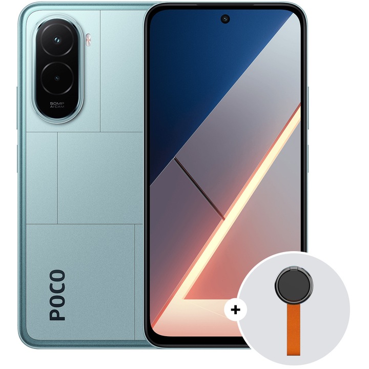 Telefon mobil POCO M7, 8GB RAM, 256GB , 4G, Blue + Woven Strap Ring Stand