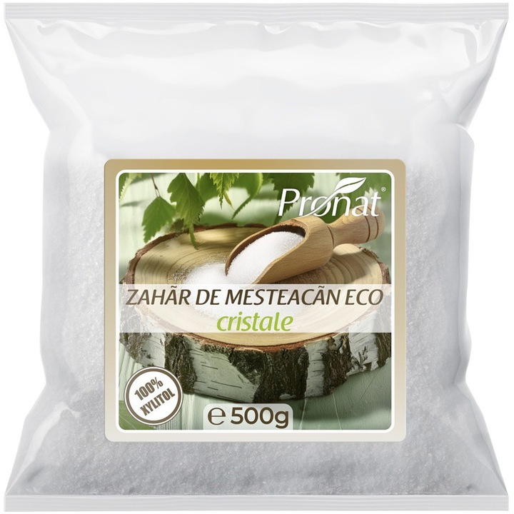 Zahar de mesteacan bio cristale, 100% xylitol, 500g Pronat