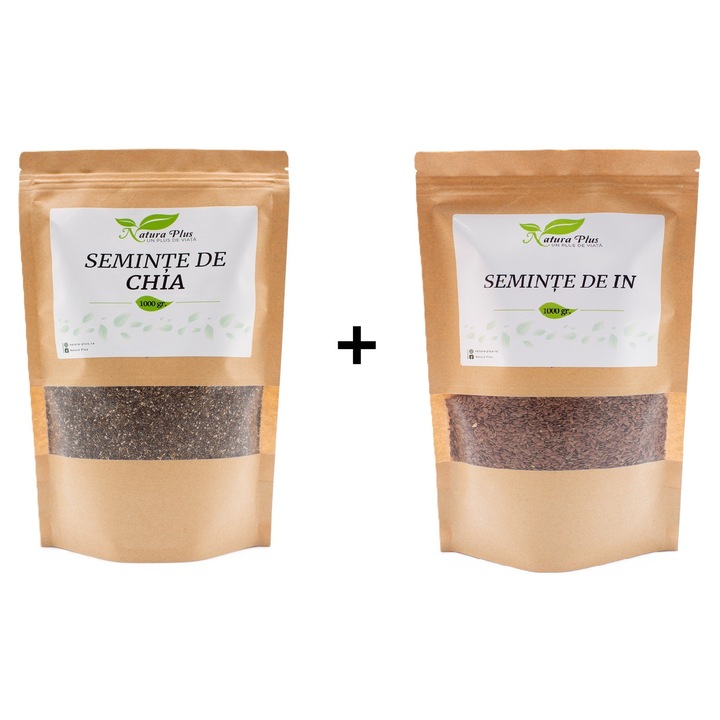 Pachet Seminte Chia 1000g si Seminte In 1000g Natura Plus