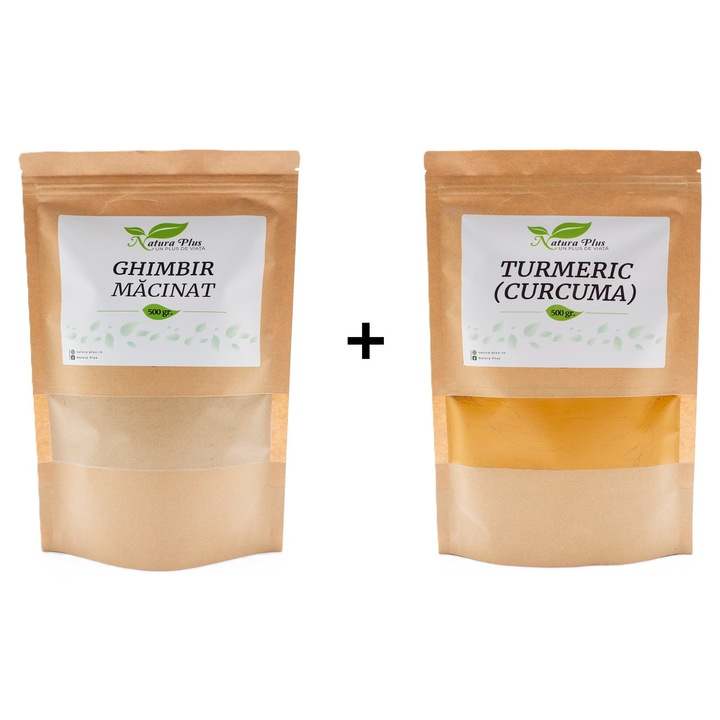 Pachet Ghimbir Macinat 500g si Turmeric 500g Natura Plus