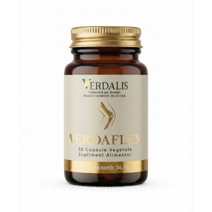 Supliment alimentar Verdalis VerdaFlex pentru articulatii, colagen tip II, glucozamina, MSM, condroitina, acid hialuronic, 30 capsule vegetale