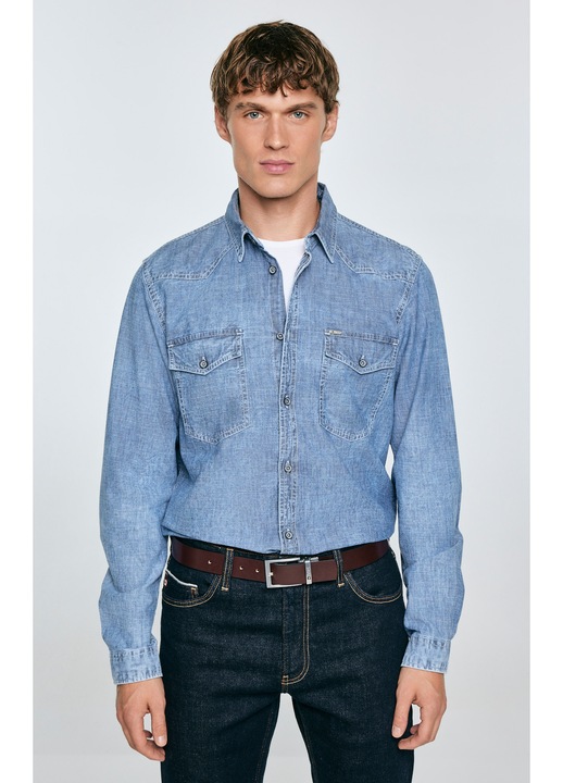 Camasa barbati, Big Star, stil Rodeo, bumbac, albastru, M INTL