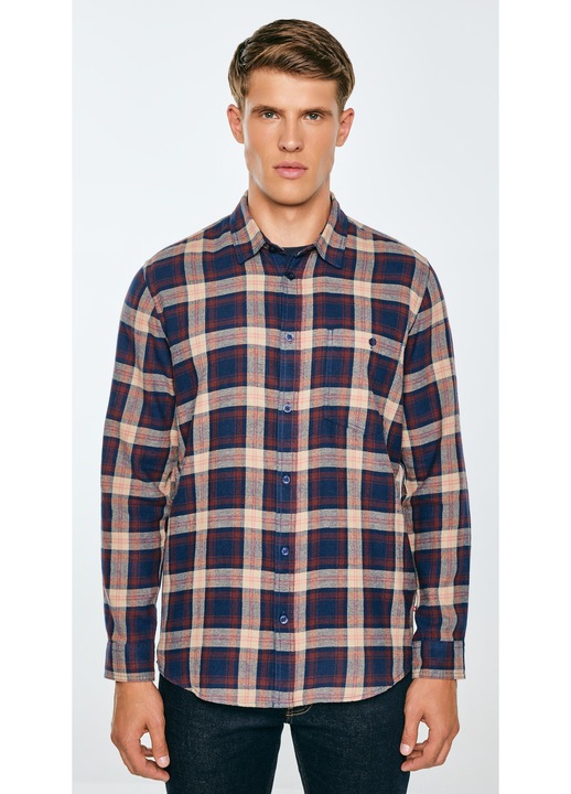 Camasa Big Star, bleumarin, bordo flanel, Rosu/Bleumarin