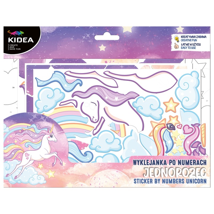 Set creativ pentru copii, KIDEA, unicorn, 27,3x20cm