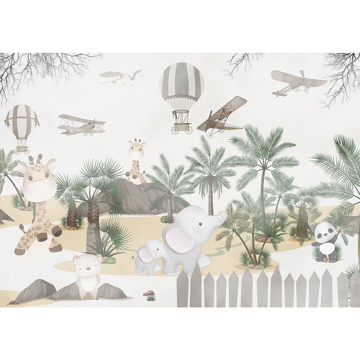 Fototapet Copii, autoadeziv, Oaza Animale, multicolor, 80x120 cm CO383