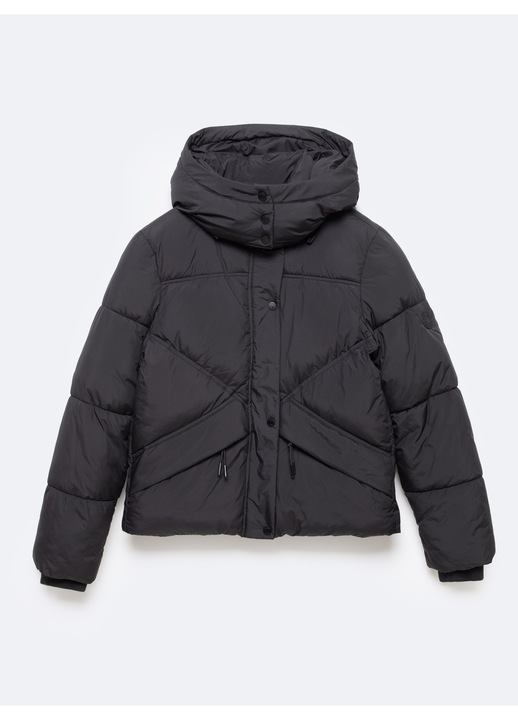 Geaca dama, Big Star, model geometric, gluga detasabila, neagra, poliester