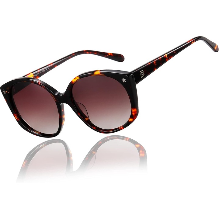 Ochelari de soare dama DUCO DC1106 retro Oversized cu lentile polarizate UV400, rame groase vintage, protectie UV, stil elegant