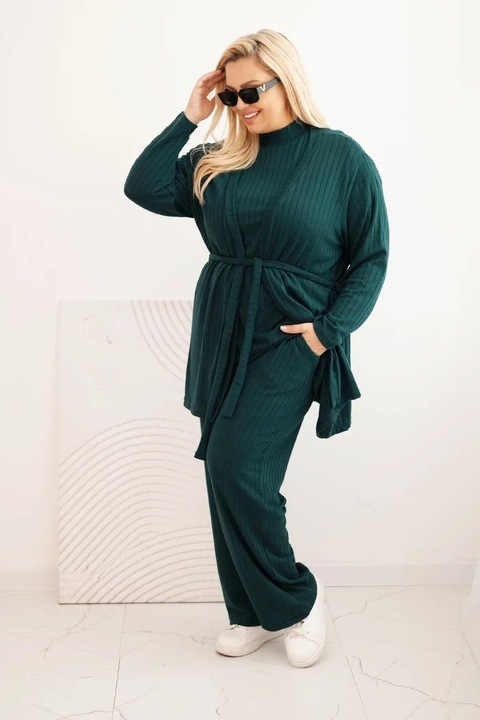 Costum dama Kesi, verde inchis, Plus Size, One Size INTL