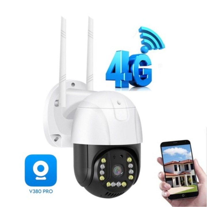 Външна куполна въртяща камера Lylu, 4G, 10MP, SIM карта