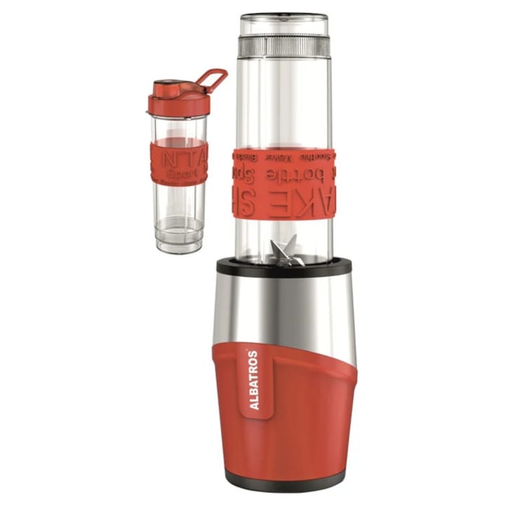 Blender de masa retro Smeg BLF03RDEU, 800 W, 4 programe, auto-curatare, 18000 rpm, rosu