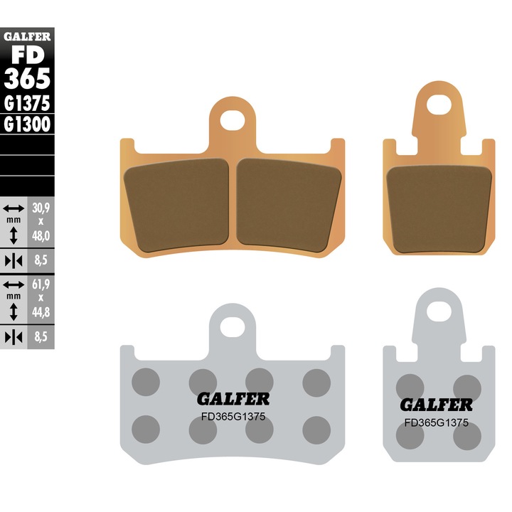 Спирачки за велосипед, GALFER, KH442/4, метални, комплект