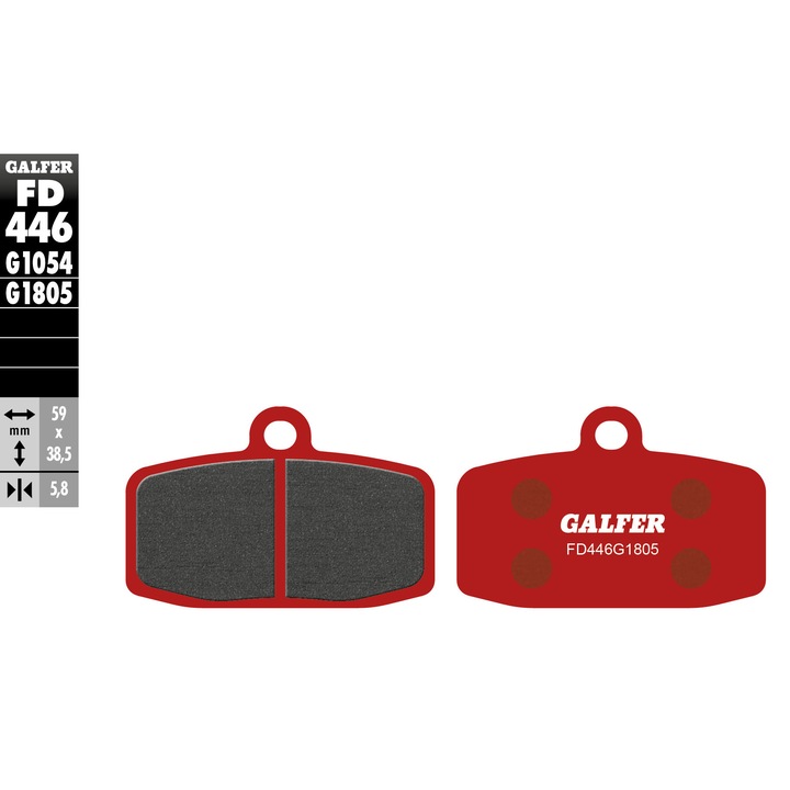 Спирачки за велосипед, GALFER, KH612, полуметални, комплект