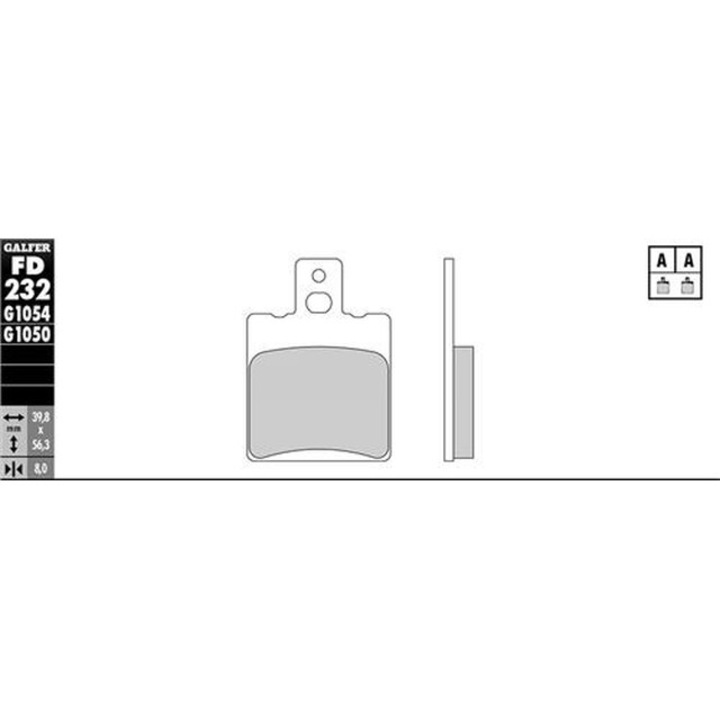 Спирачки за велосипед GALFER KLOCKI HAMULCOWE KH047 полуметални, 8,0 мм