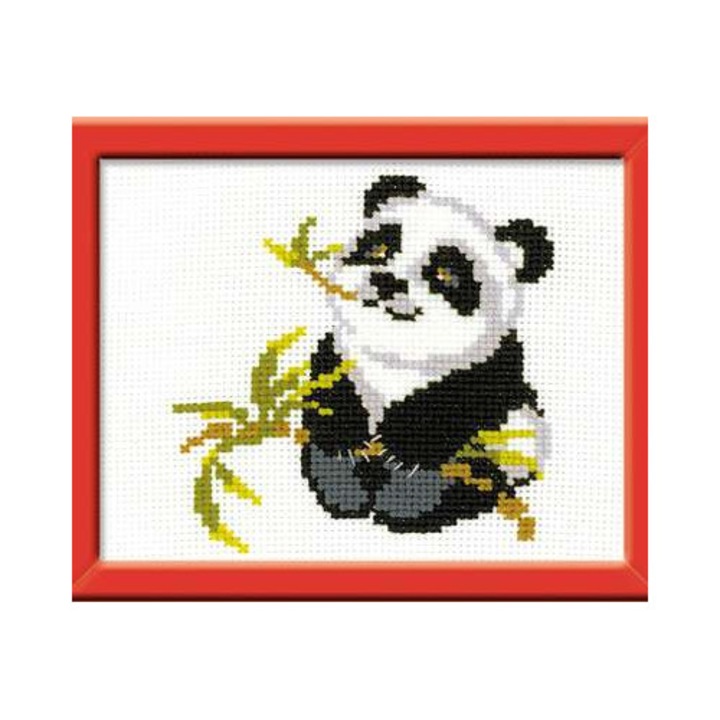 Riolis HB061 keresztszemes hímzéskészlet – Panda 18x15 cm