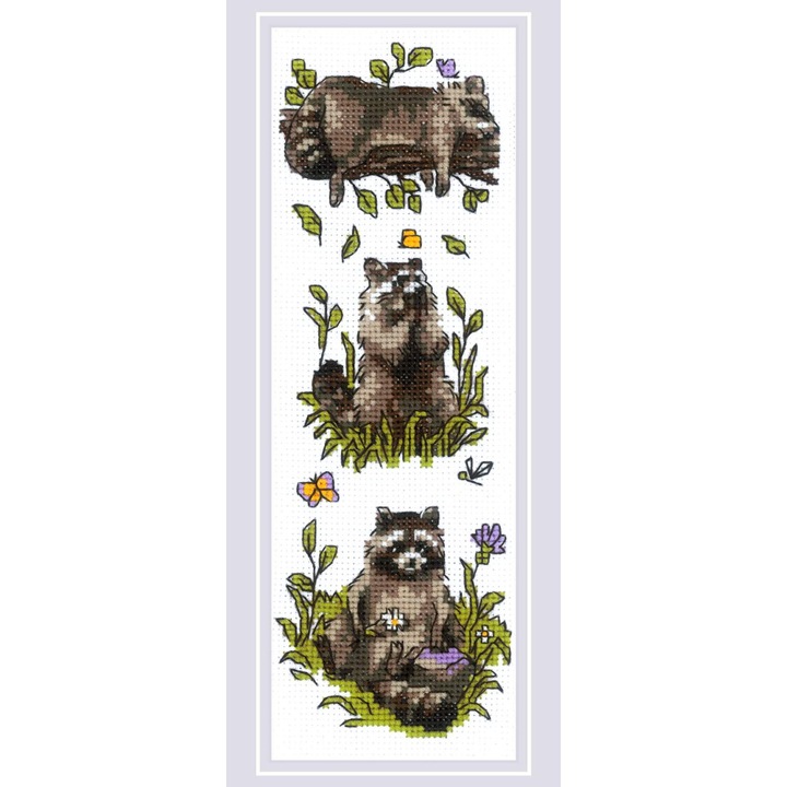 Riolis 2223 keresztszemes készlet – Három mosómedve 8x24 cm