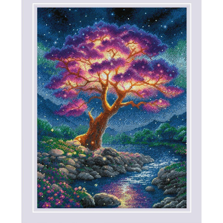 Комплект за бродерия с кръстат бод Riolis 2240 – Мистериозна вселена 30x40 см