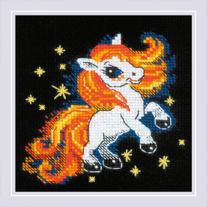 Riolis 2292 keresztszemes készlet – Ló lángokban 15x15 cm