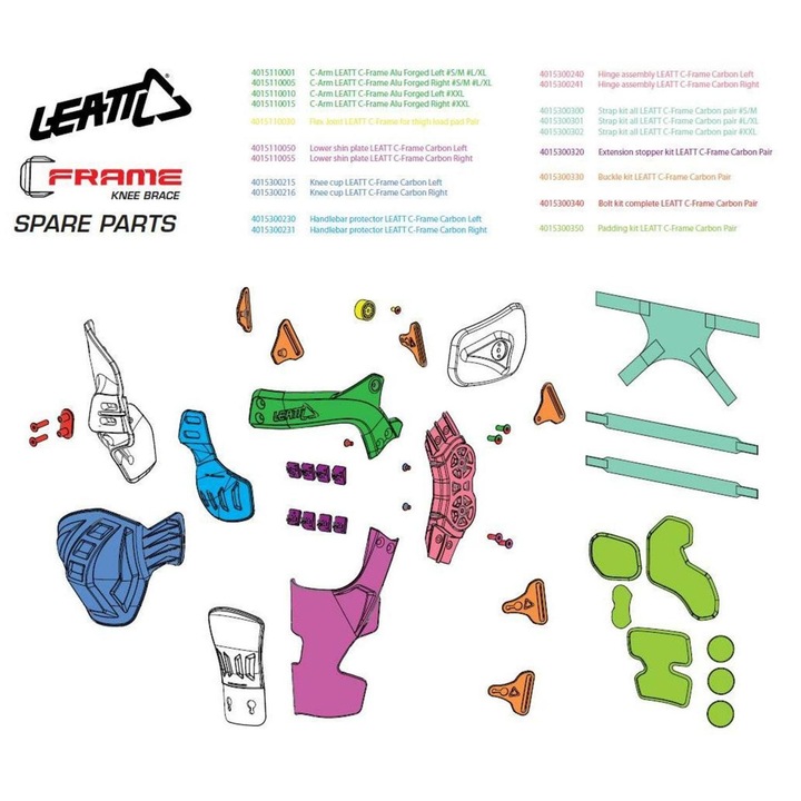 Протектори и предпазни средства за тяло LEATT C-Frame Carbon, комплект, S/M-L/XL