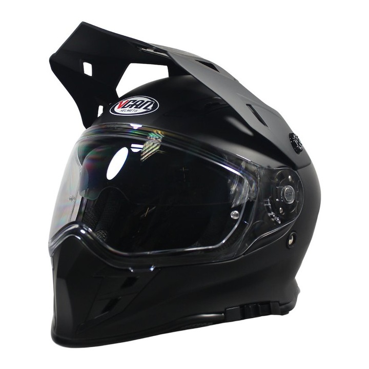 Каска за мотоциклет dual с очила, VCAN H331, размер XXL, цвят матово черно