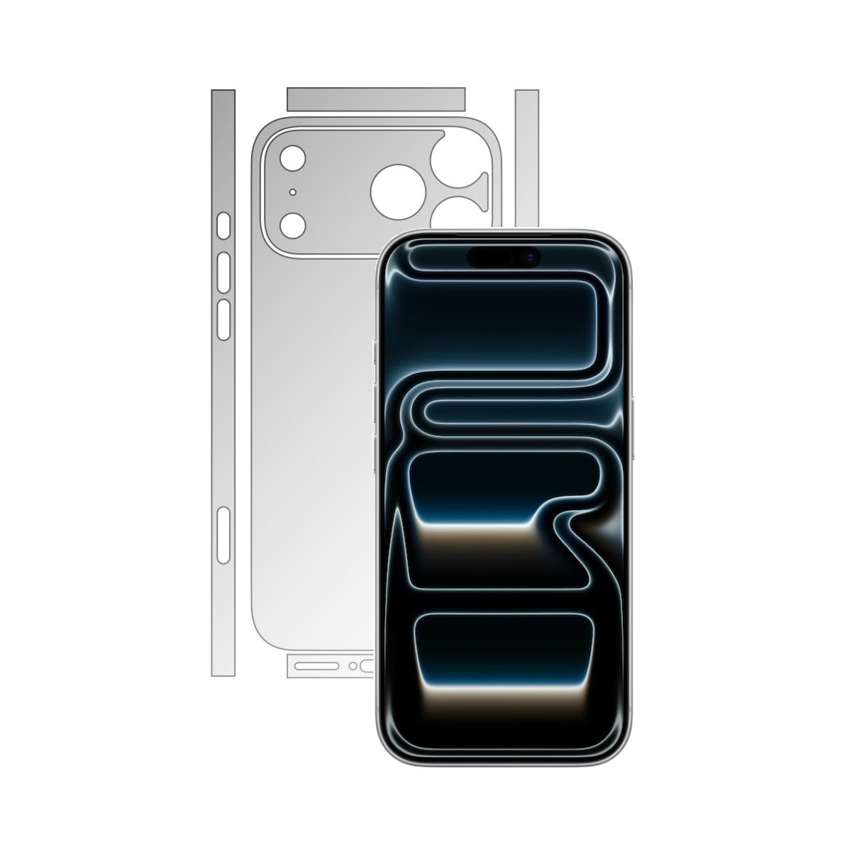 Folie Protectie Spate iSkinz Mata pentru Apple iPhone 17 Pro - Invisible Skinz Matte, Split Cut, Siliconica Mata Anti-Amprenta, Anti-Reflex pentru Carcasa Spate, Skin Adeziv Transparent