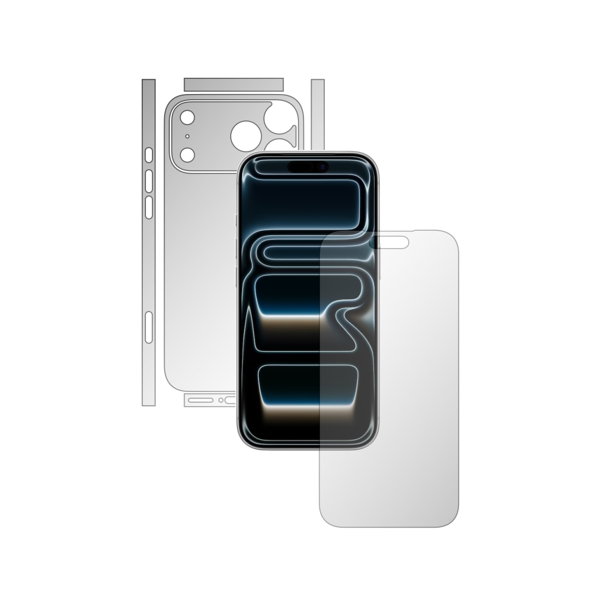 Folie Full Body iSkinz pentru Apple iPhone 17 Pro, Invisible Skinz HD, Split Cut, Protectie Siliconica Ultra-Clear pentru Ecran, Carcasa Spate si Laterale