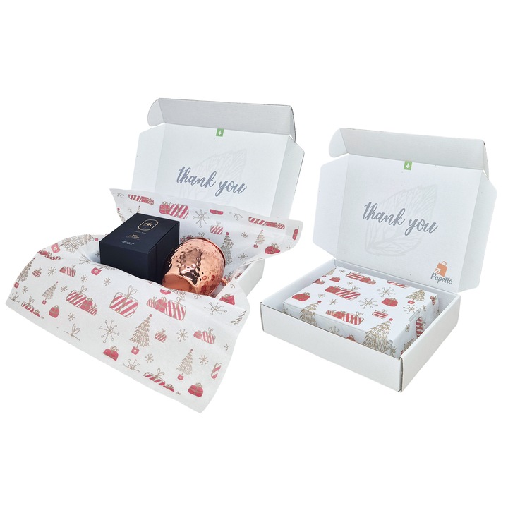 Set 25 bucati Hartie de matase model Craciun Santa’s Gift Lab 75 x 50cm