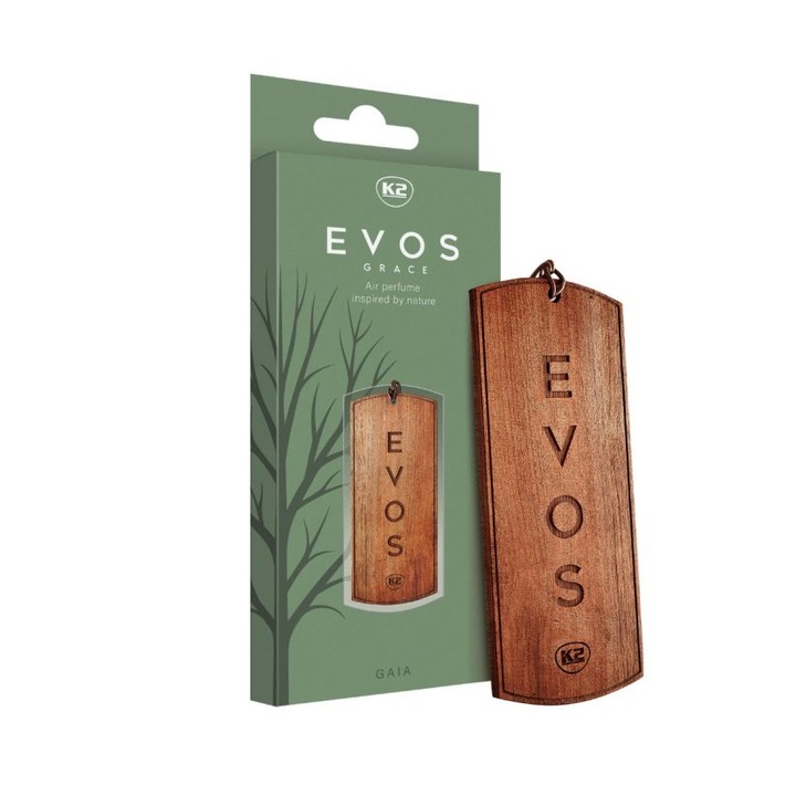 Autóillatosító K2 EVOS Grace Gaia, feketeribizli/rózsa/pacsuli, fa illatjegyek